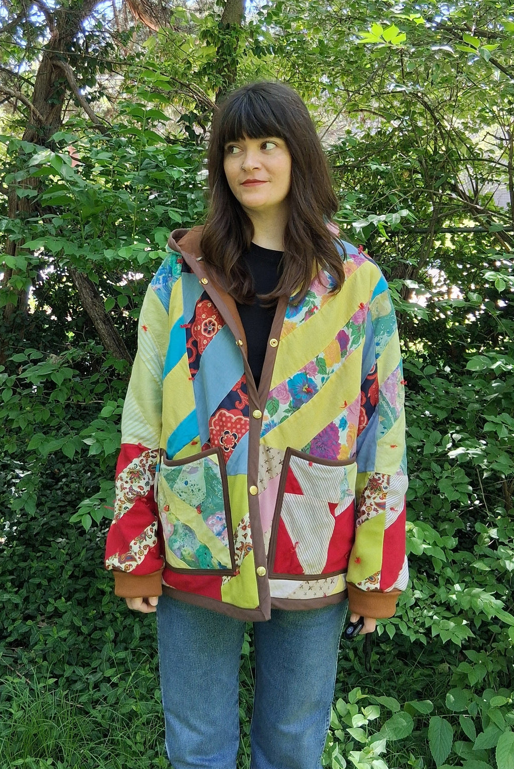 Abstract quilt coat