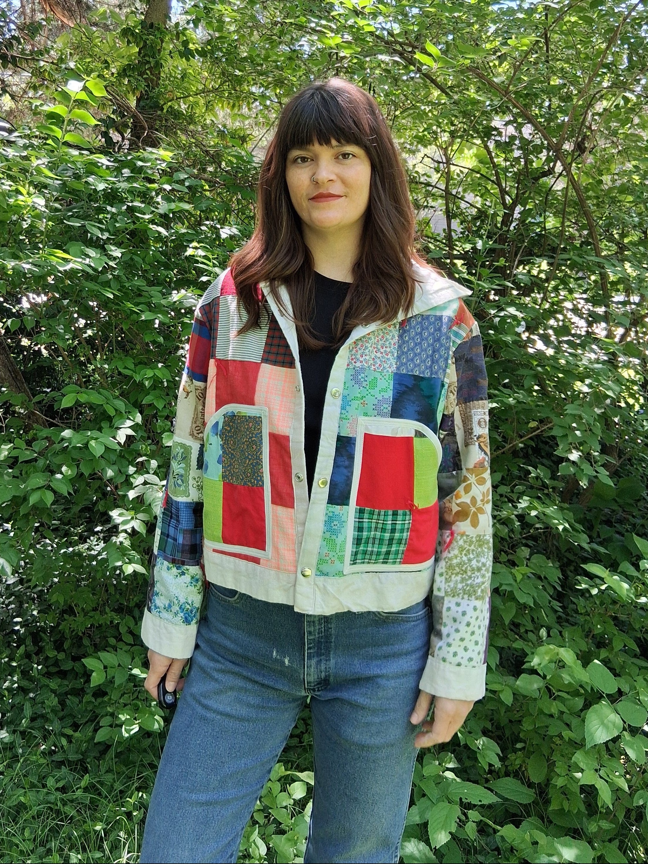Cropped quilt coat