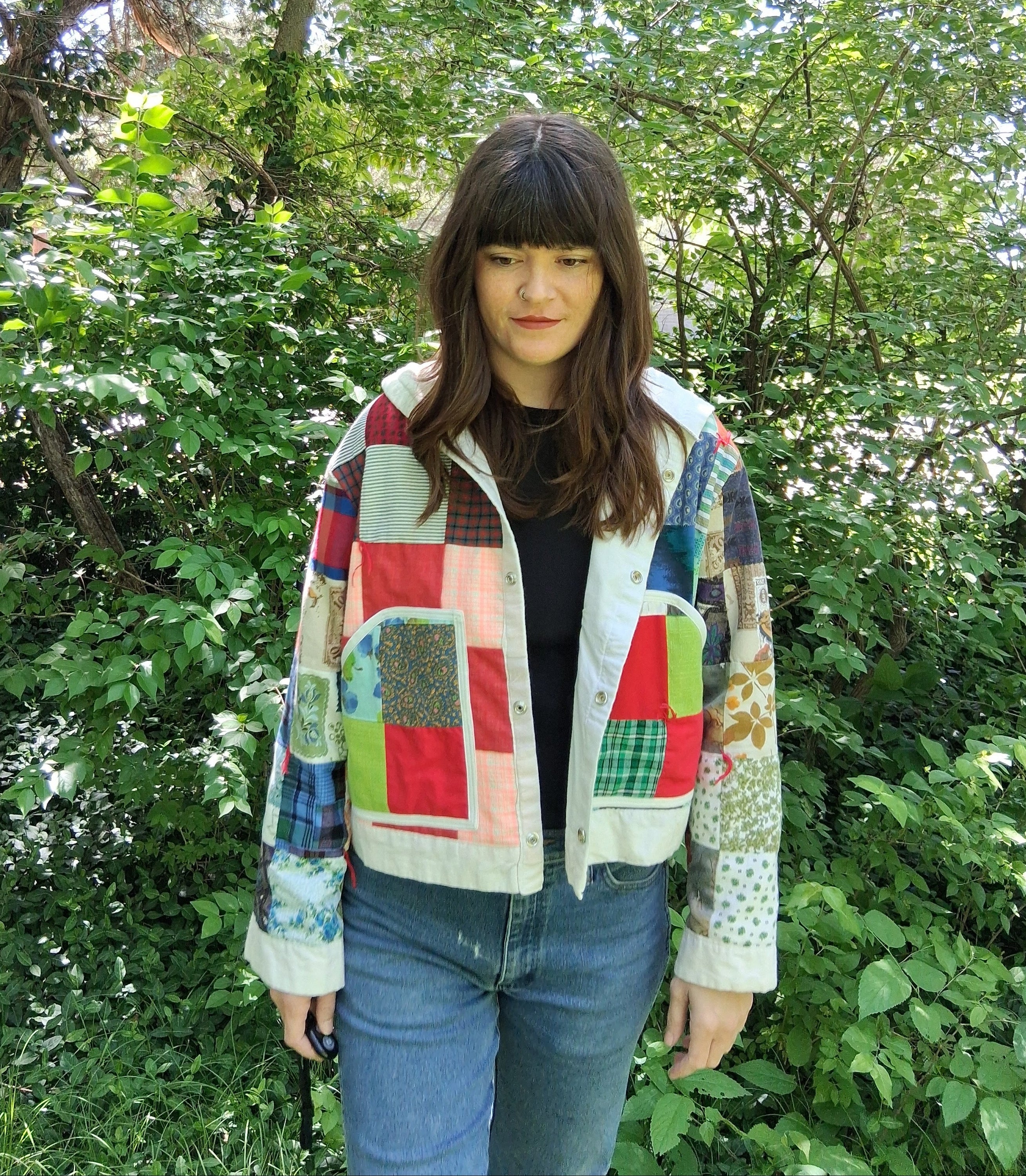 Cropped quilt coat