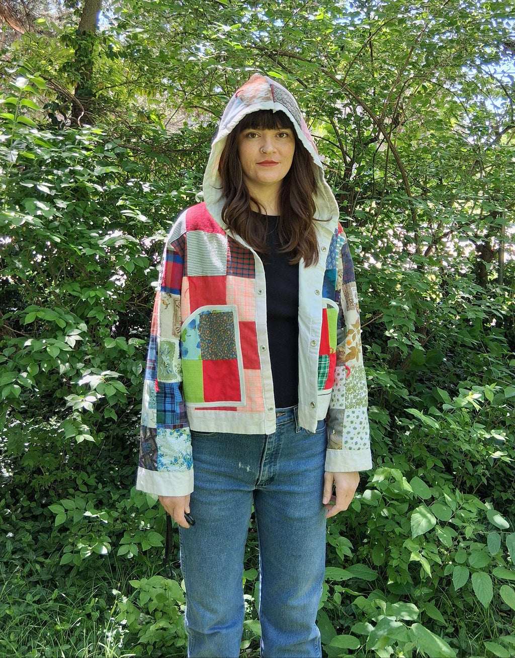 Cropped quilt coat