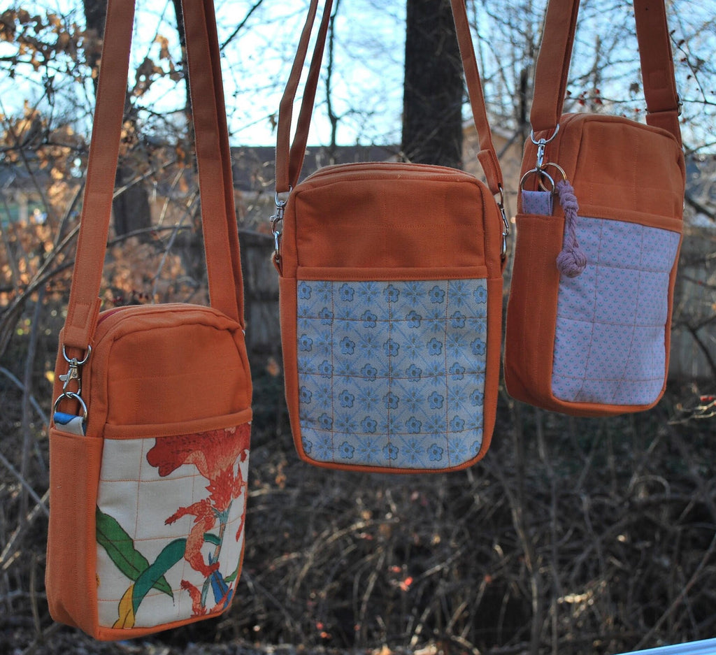 Orange, Floral Crossbody Bag