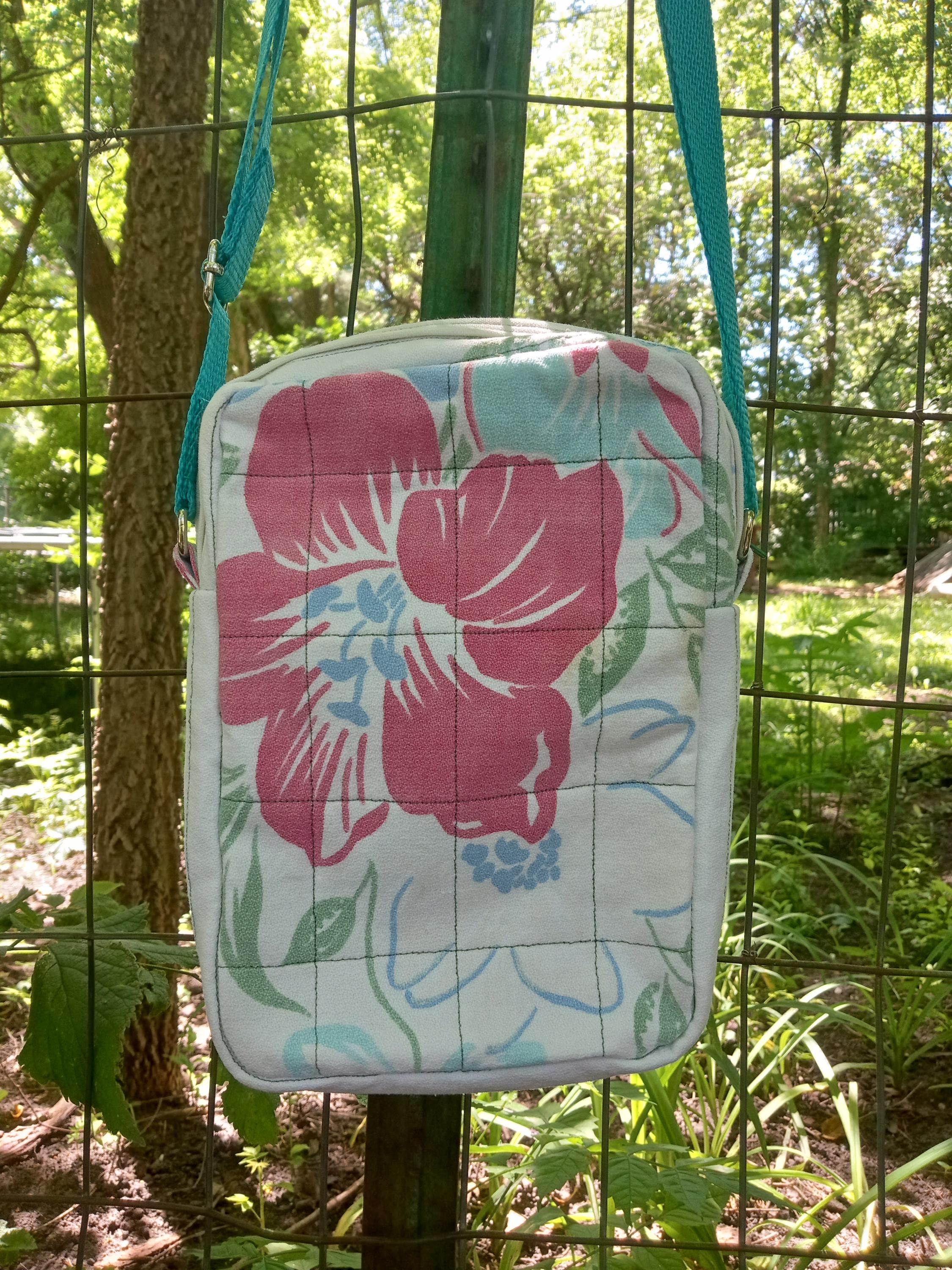 quilted floral crossbody bag