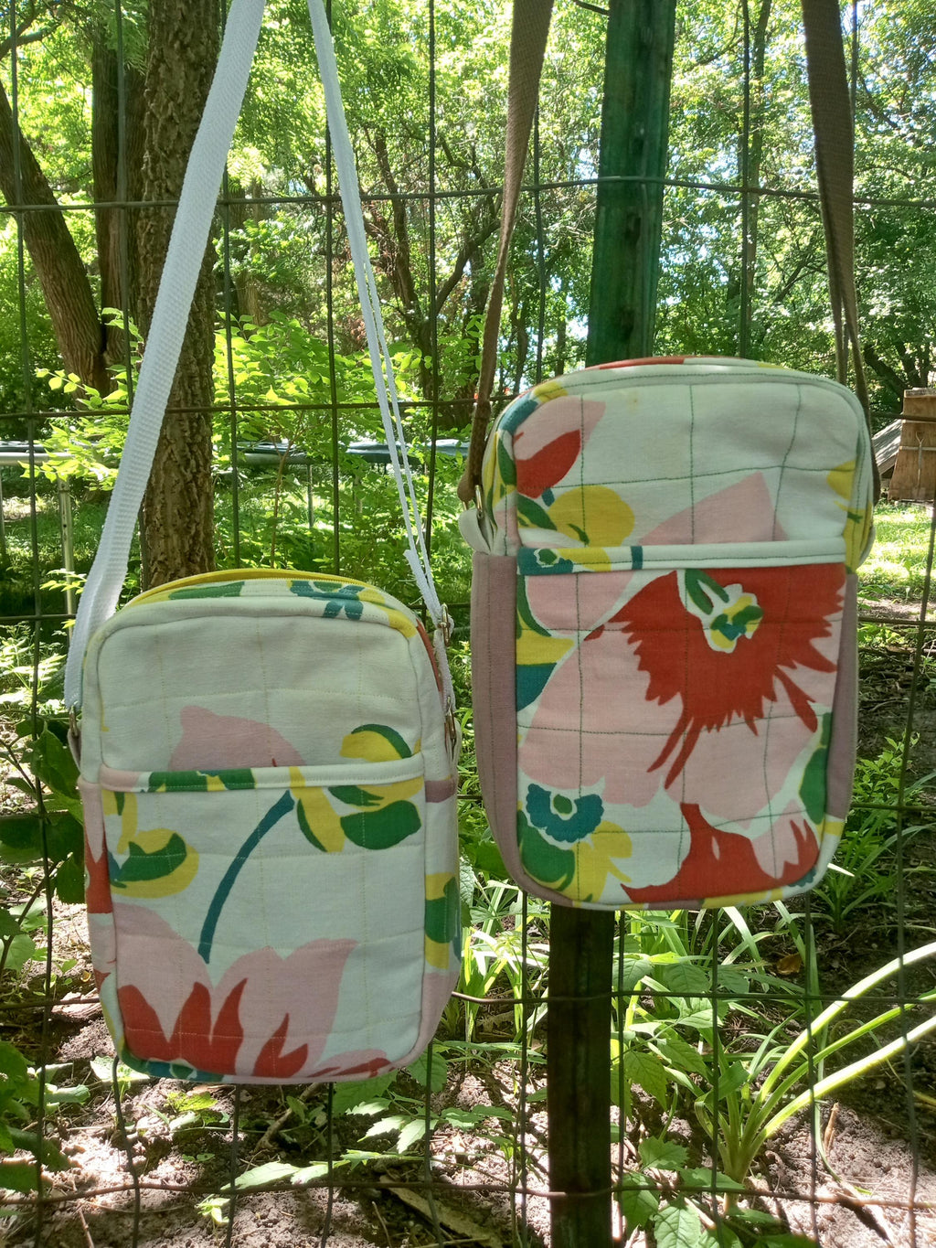 Floral, Quilted Crossbody Bag