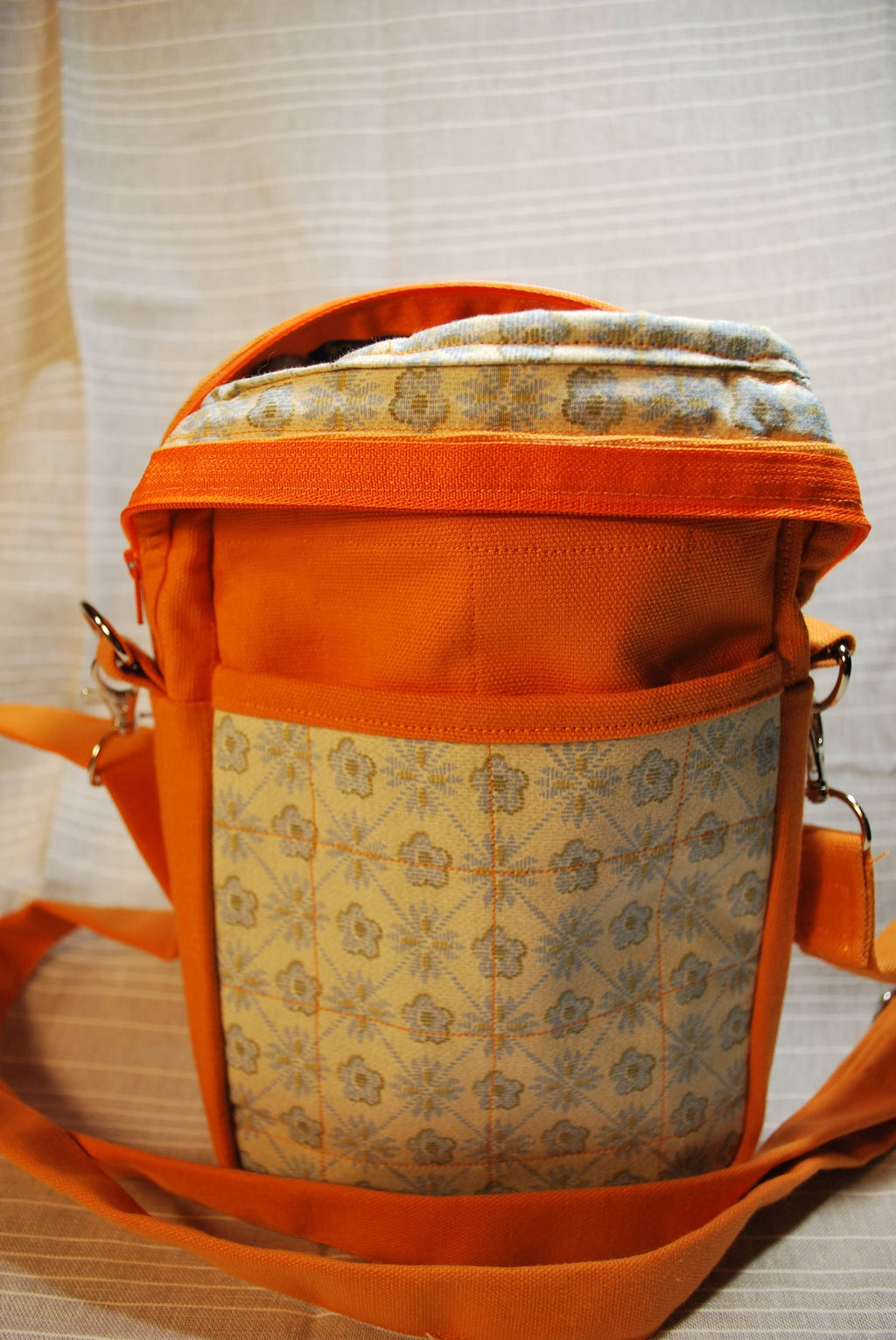 Orange, Floral Crossbody Bag