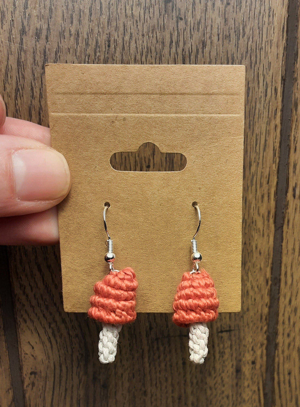 Macrame Mushroom Earrings
