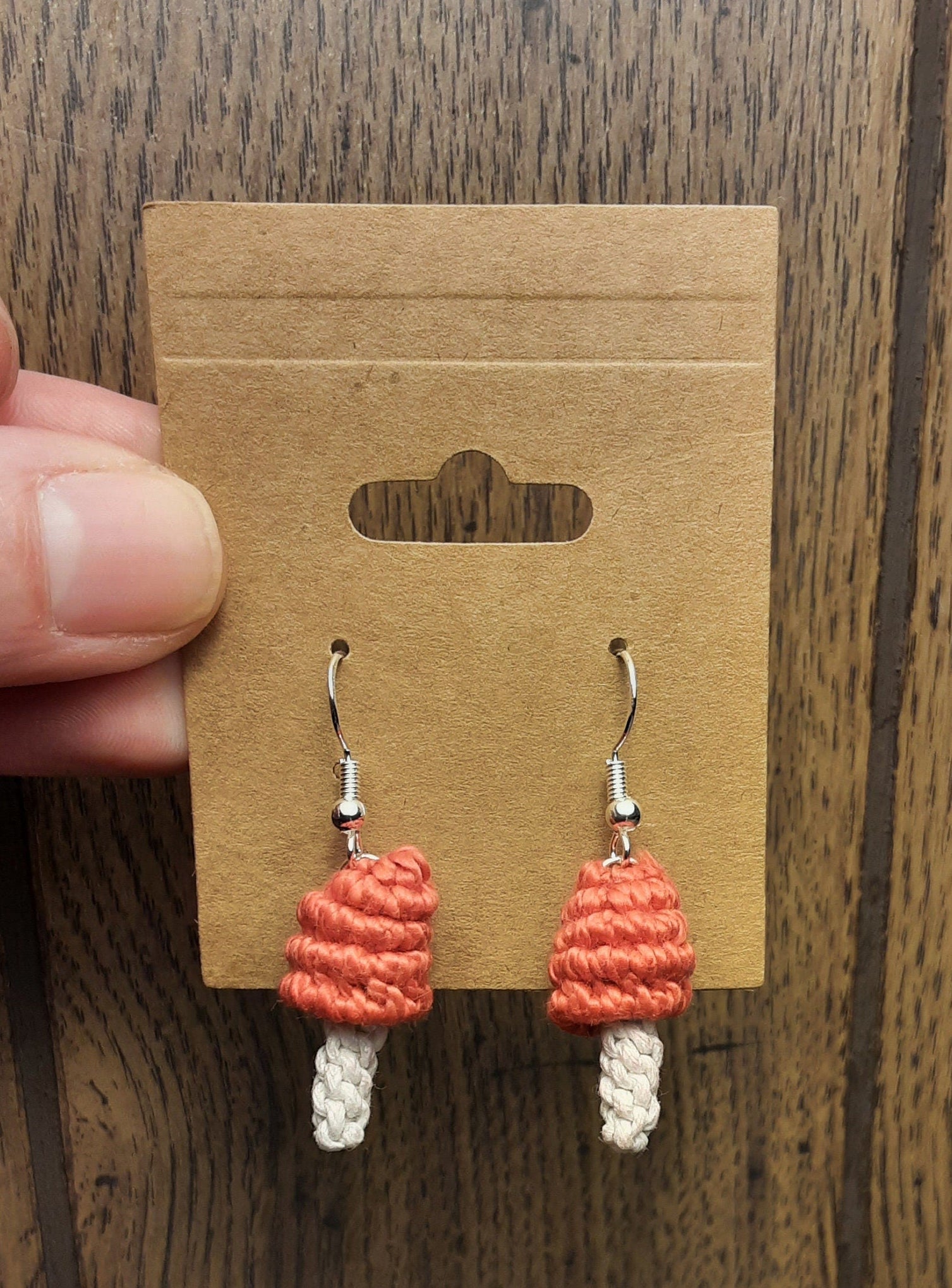 Macrame Mushroom Earrings