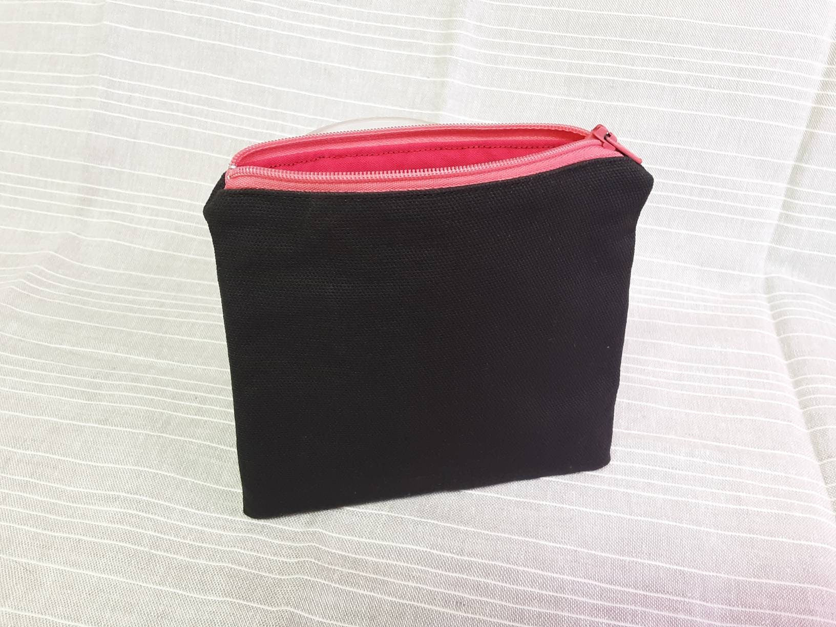 Black Canvas Zipper Pouch