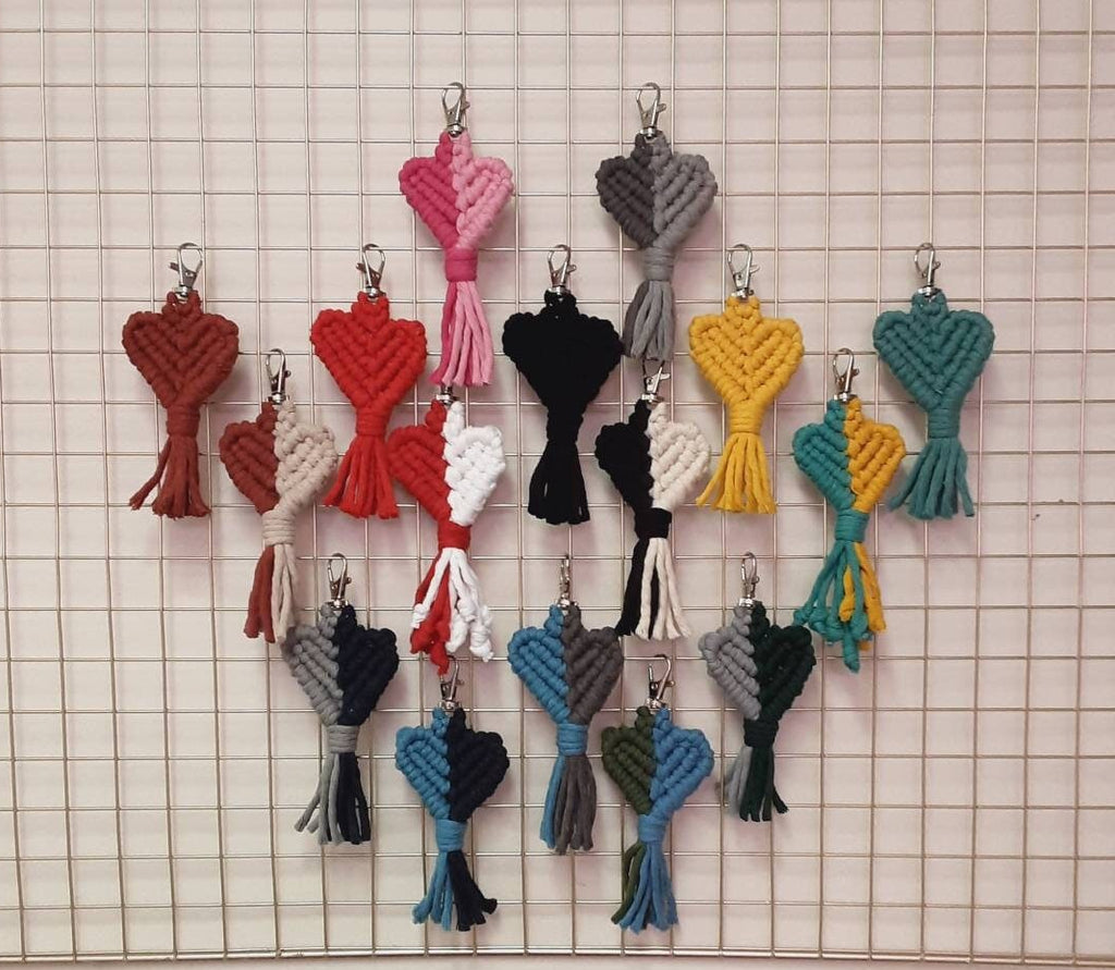 Macrame Heart Keychain
