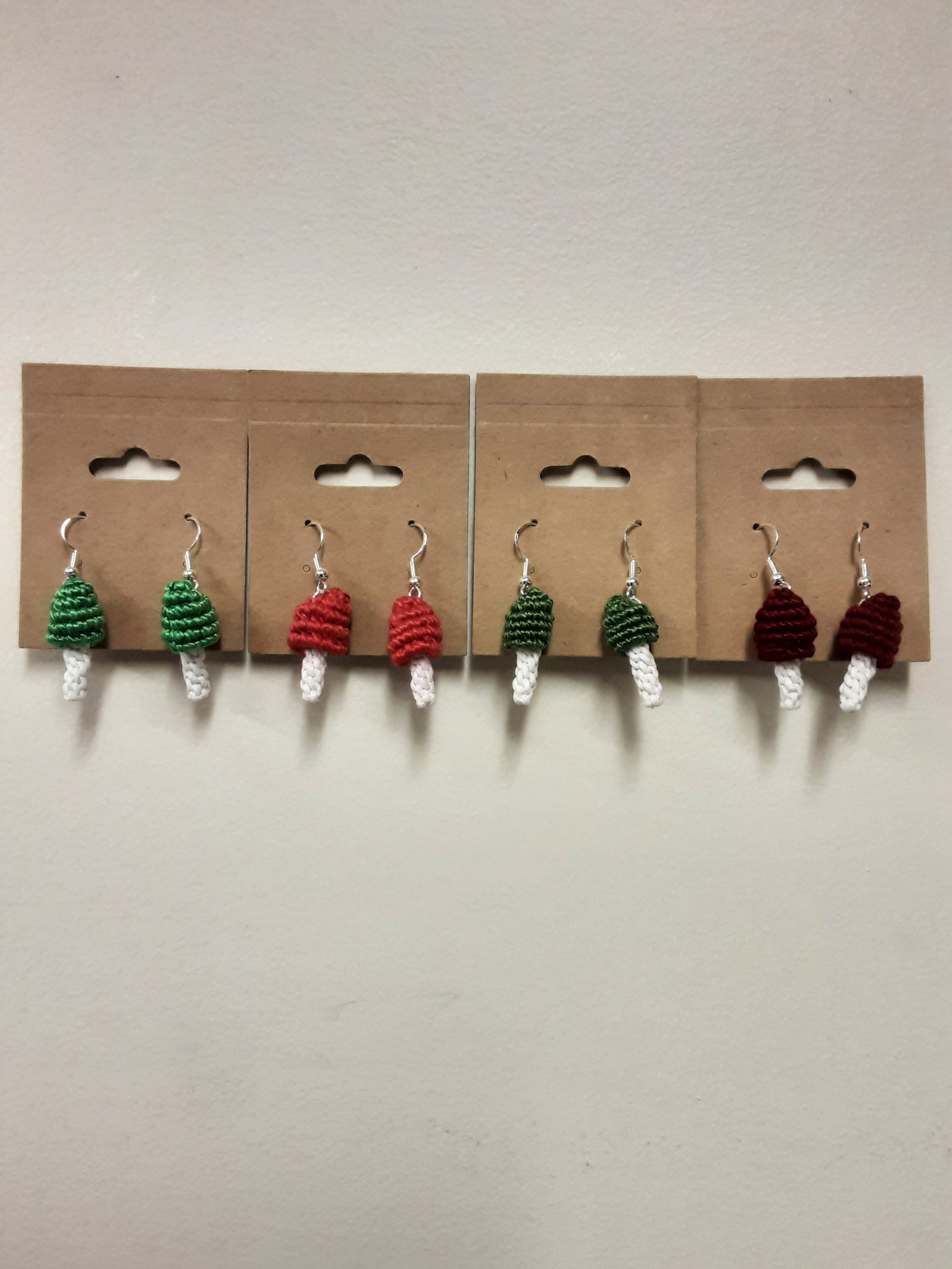 Macrame Mushroom Earrings