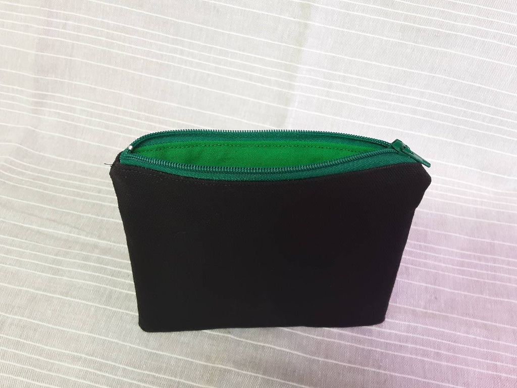 Black Canvas Zipper Pouch