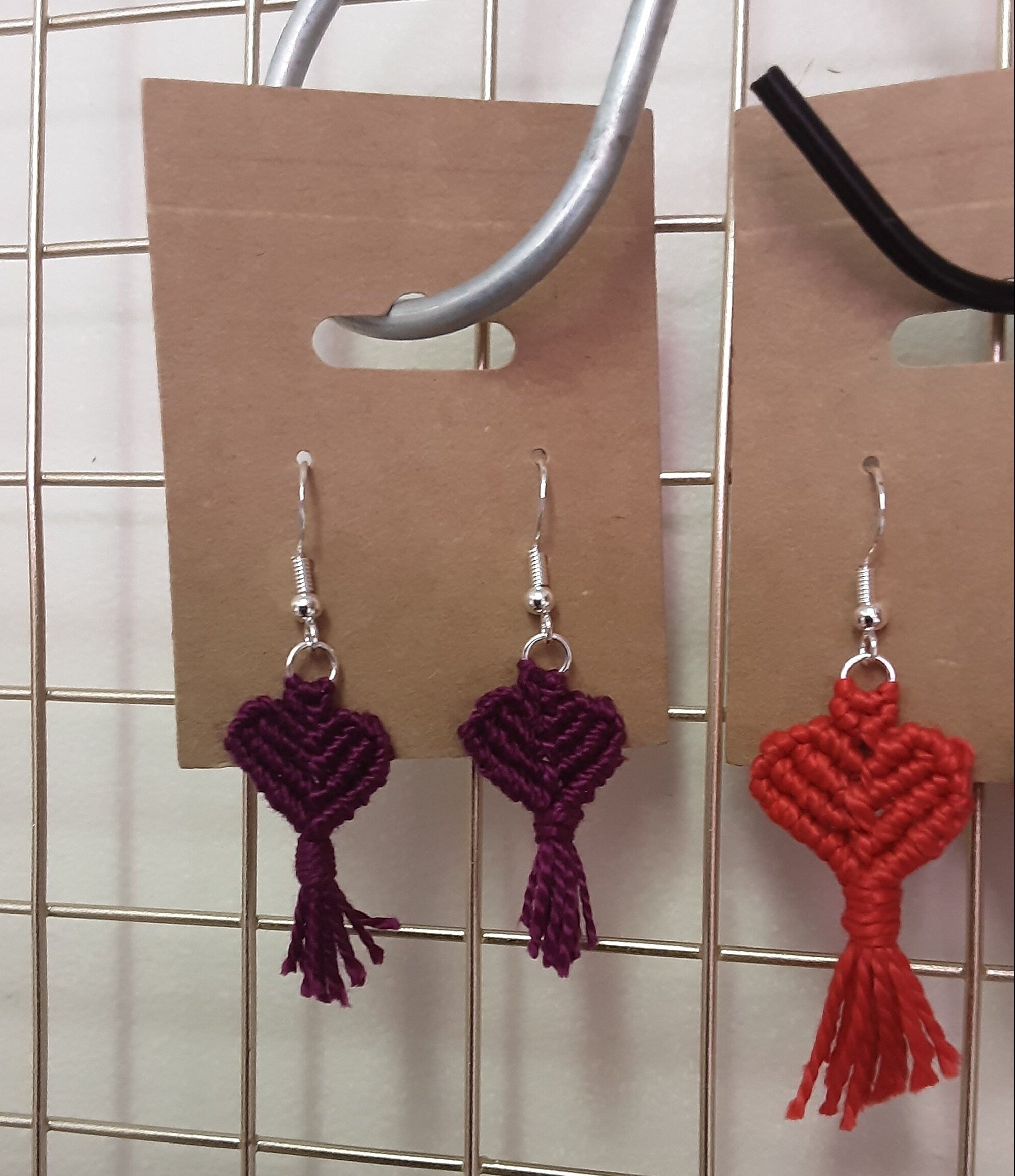 Macrame Heart Earrings