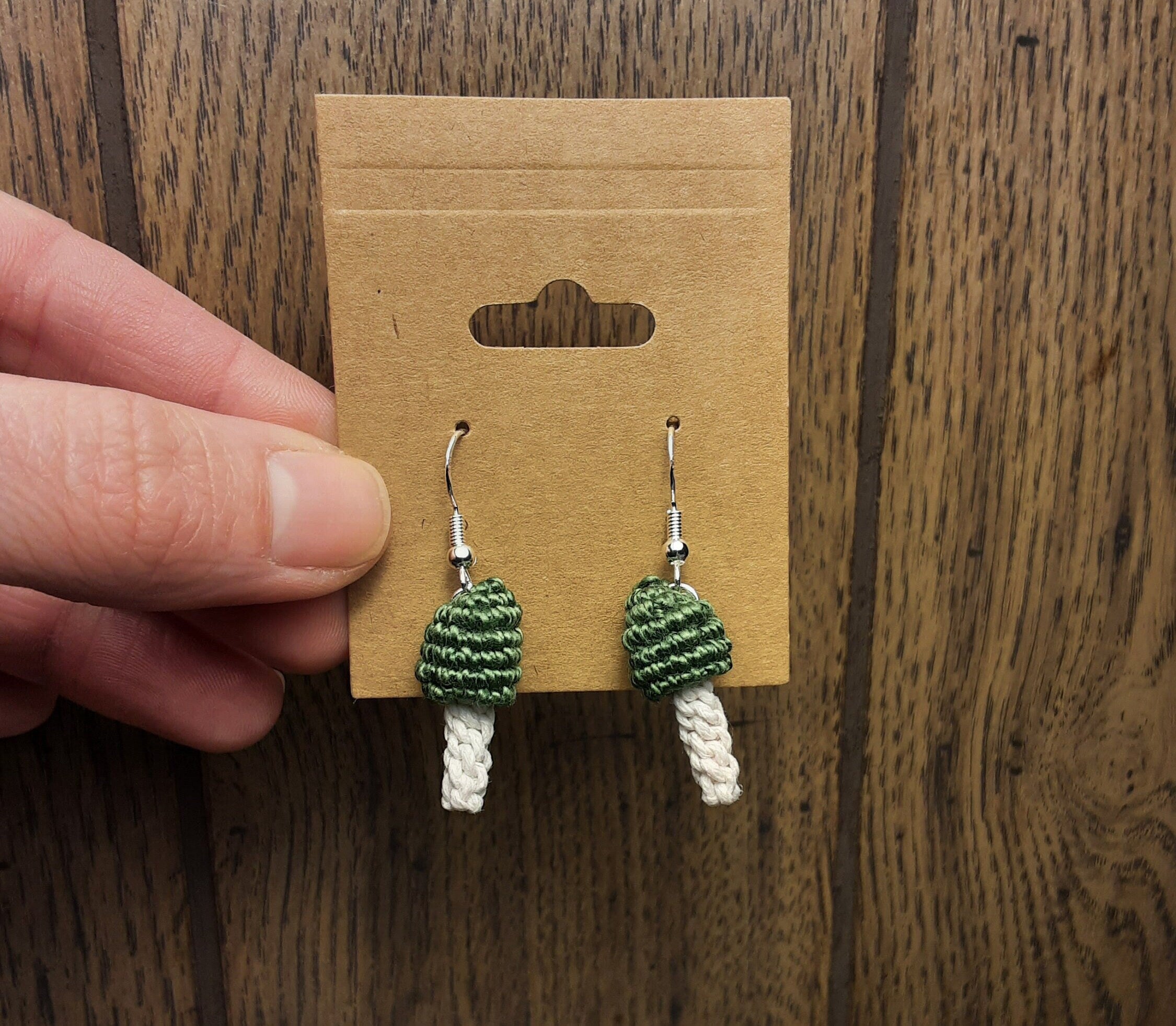 Macrame Mushroom Earrings