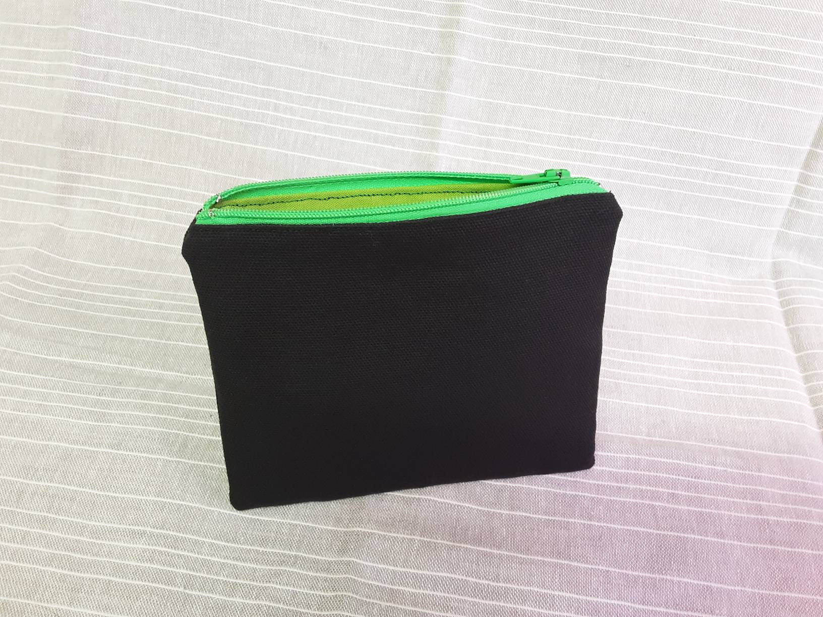 Black Canvas Zipper Pouch