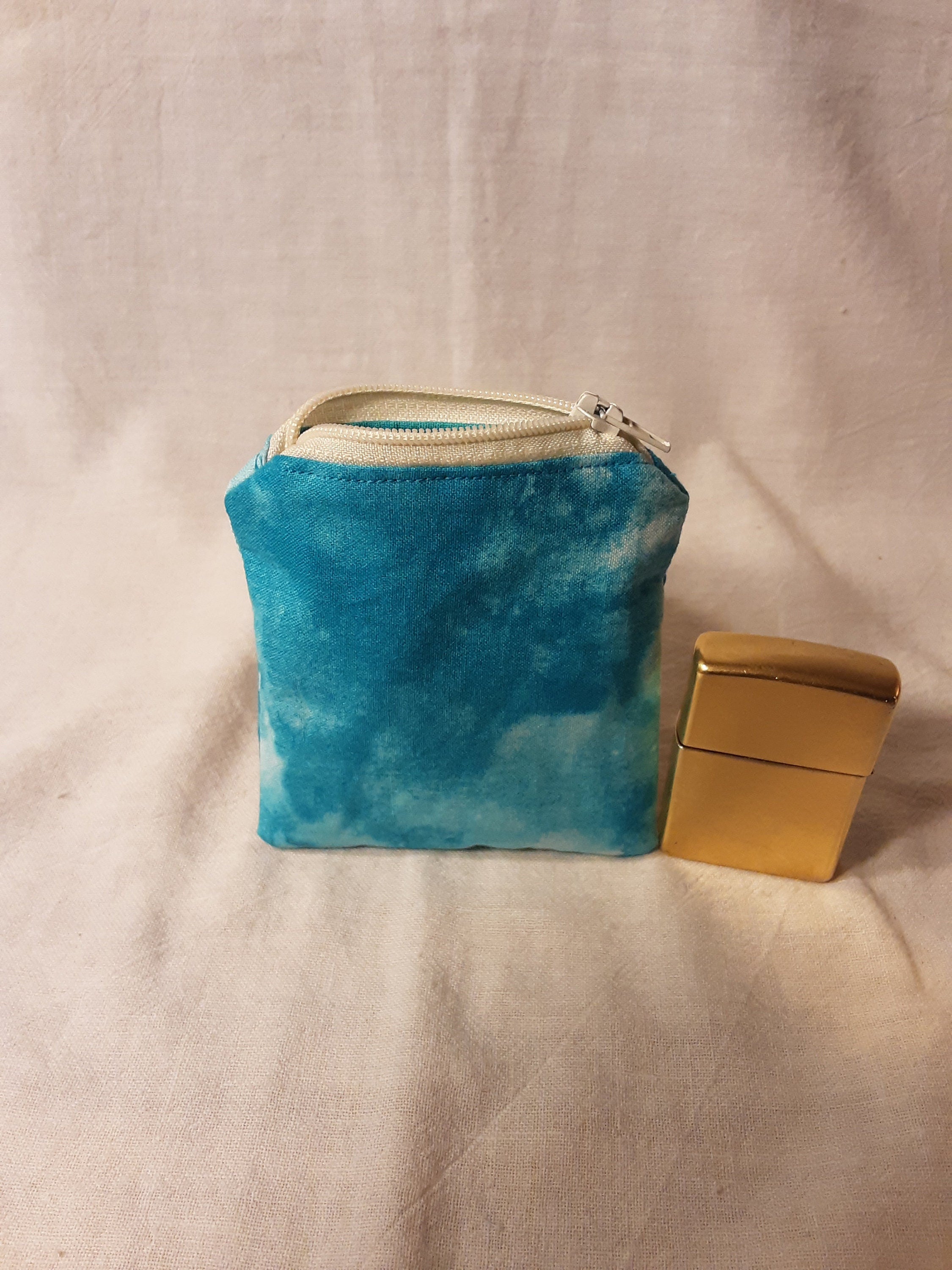 Blue Batik Zipper Pouch