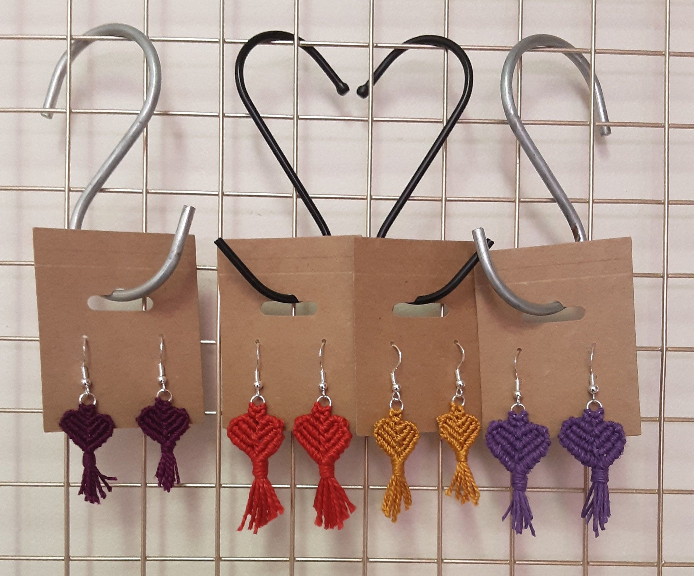 Macrame Heart Earrings