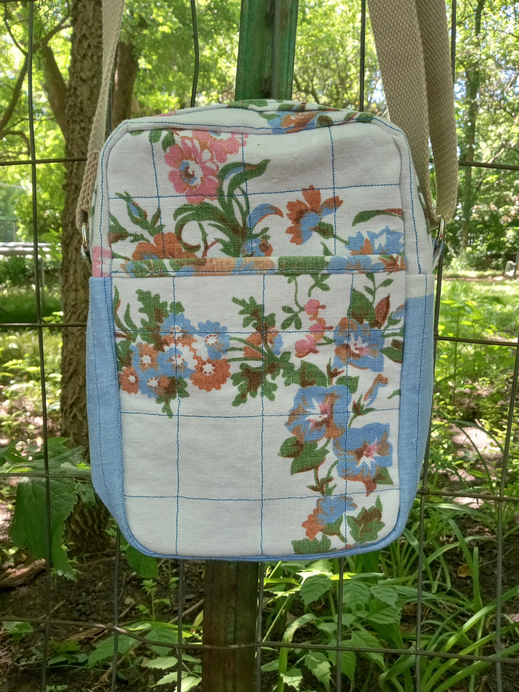 Floral crossbody bag, quilted bag