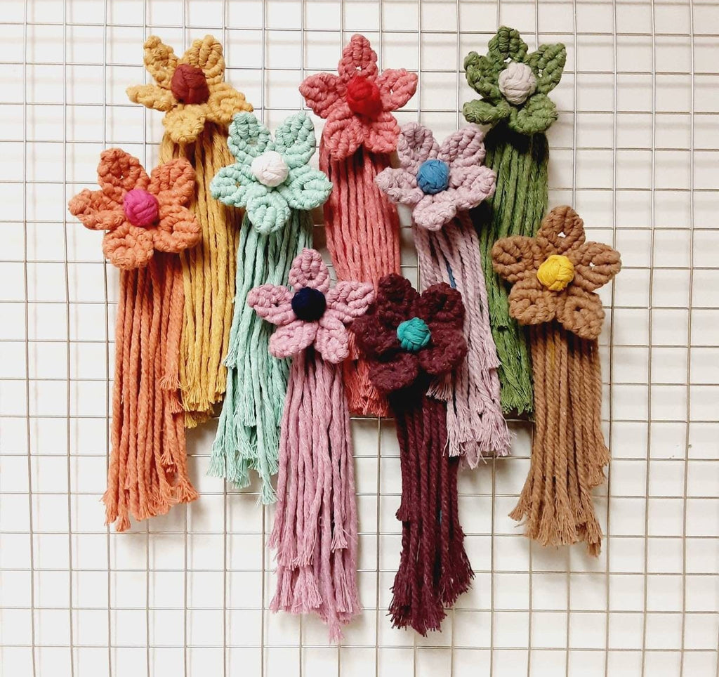 Small Macrame Flower Decor