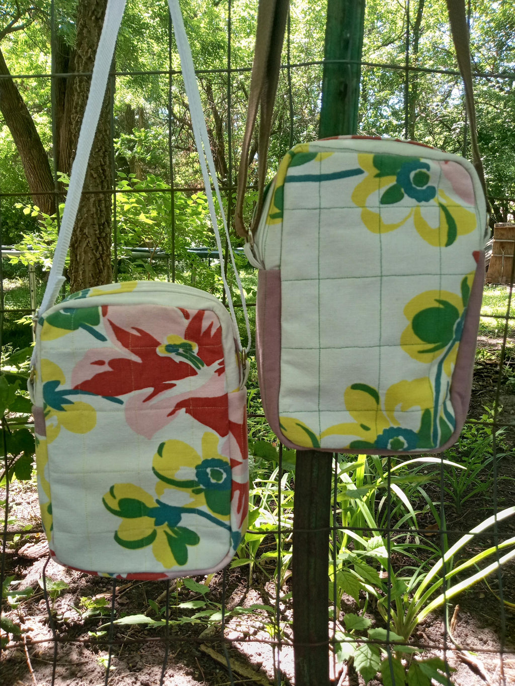 Floral, Quilted Crossbody Bag