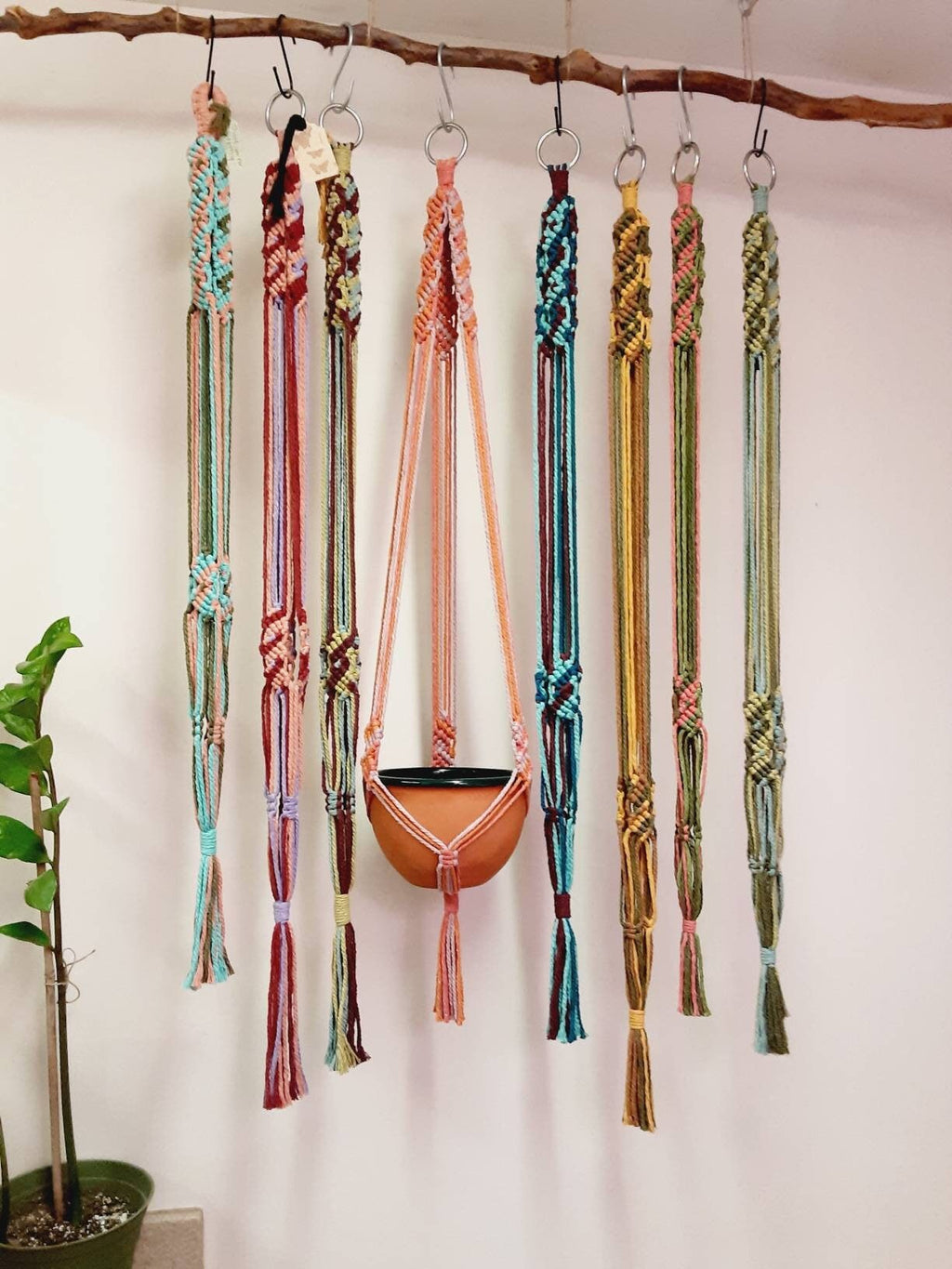 Multicolored Macrame Plant Hanger