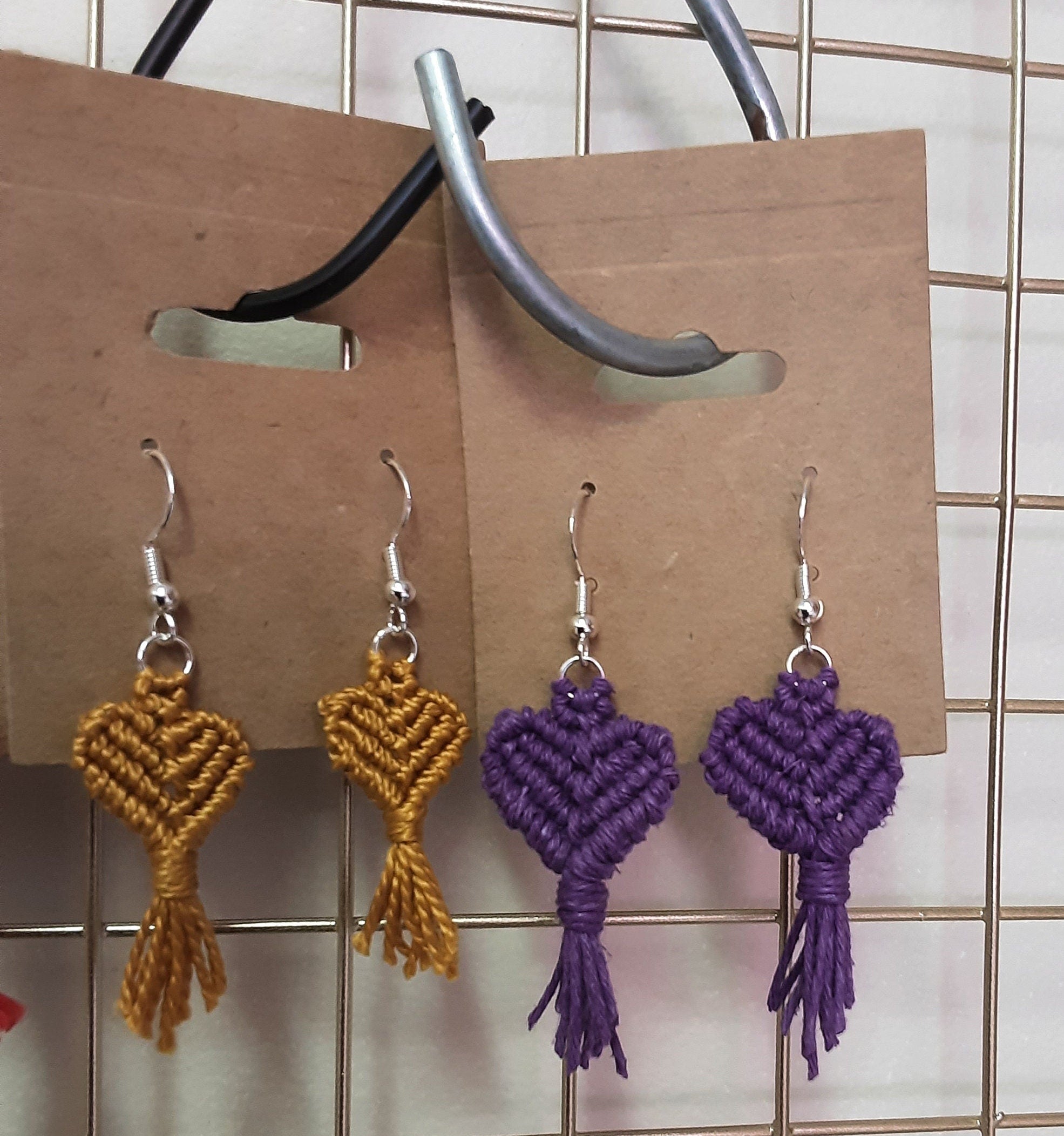 Macrame Heart Earrings