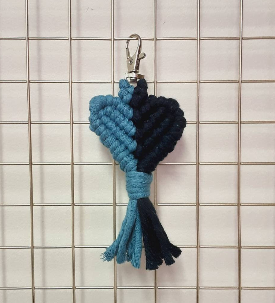 Macrame Heart Keychain