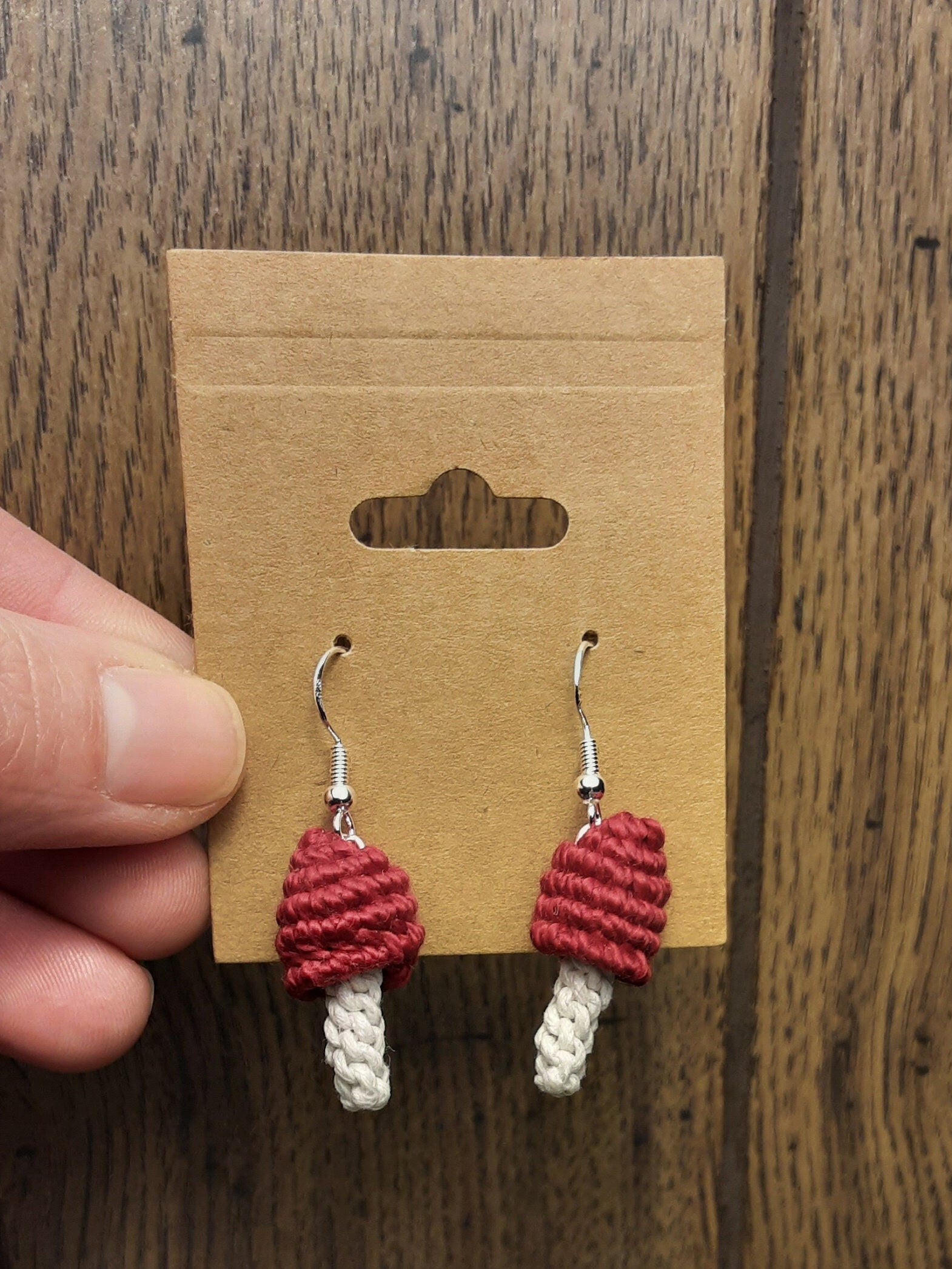 Macrame Mushroom Earrings
