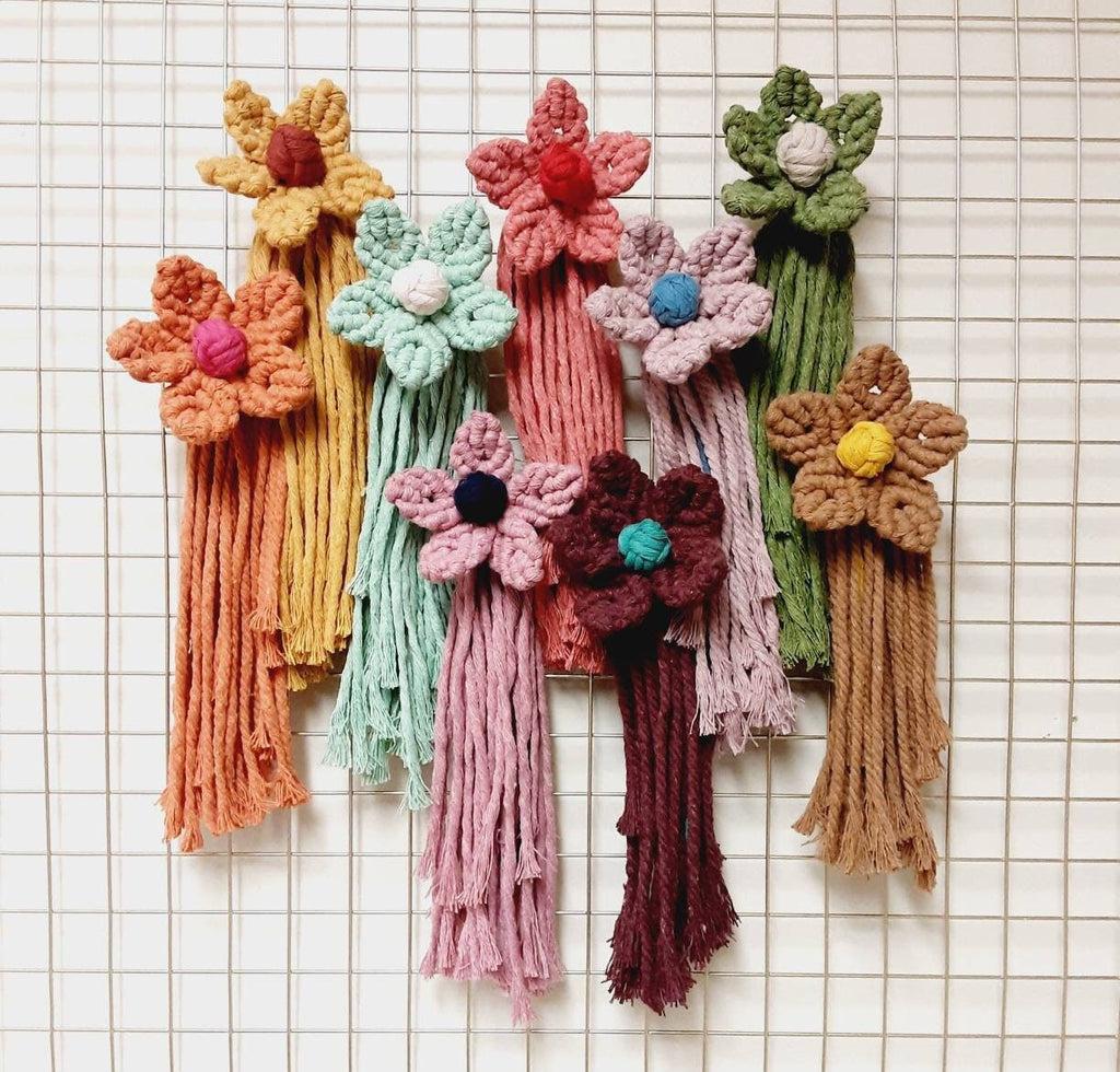 Small Macrame Flower Decor