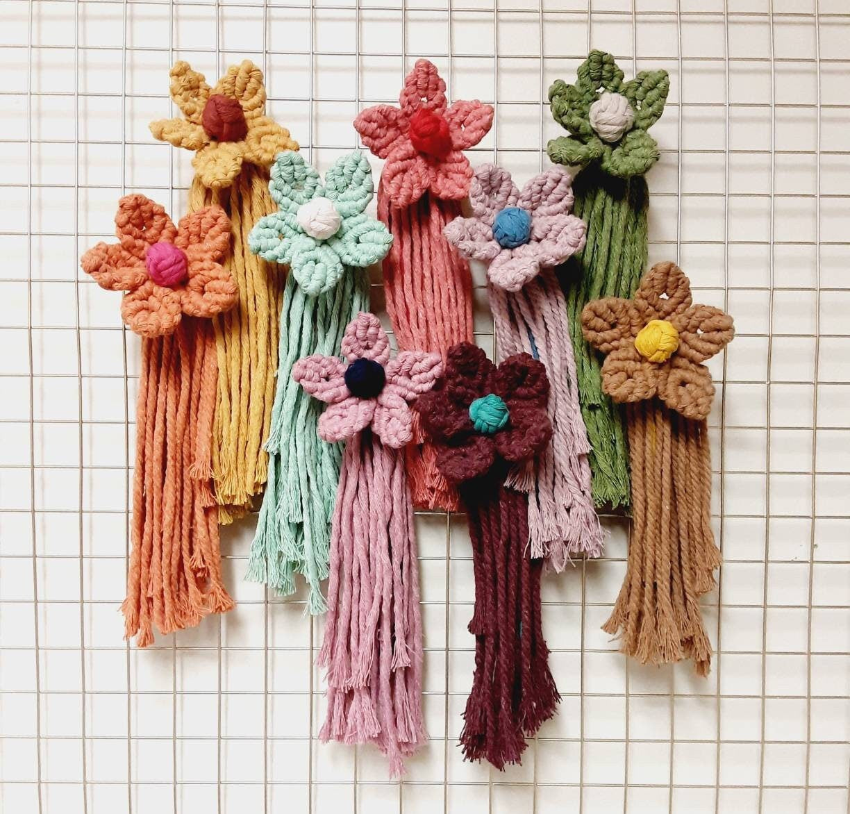Small Macrame Flower Decor