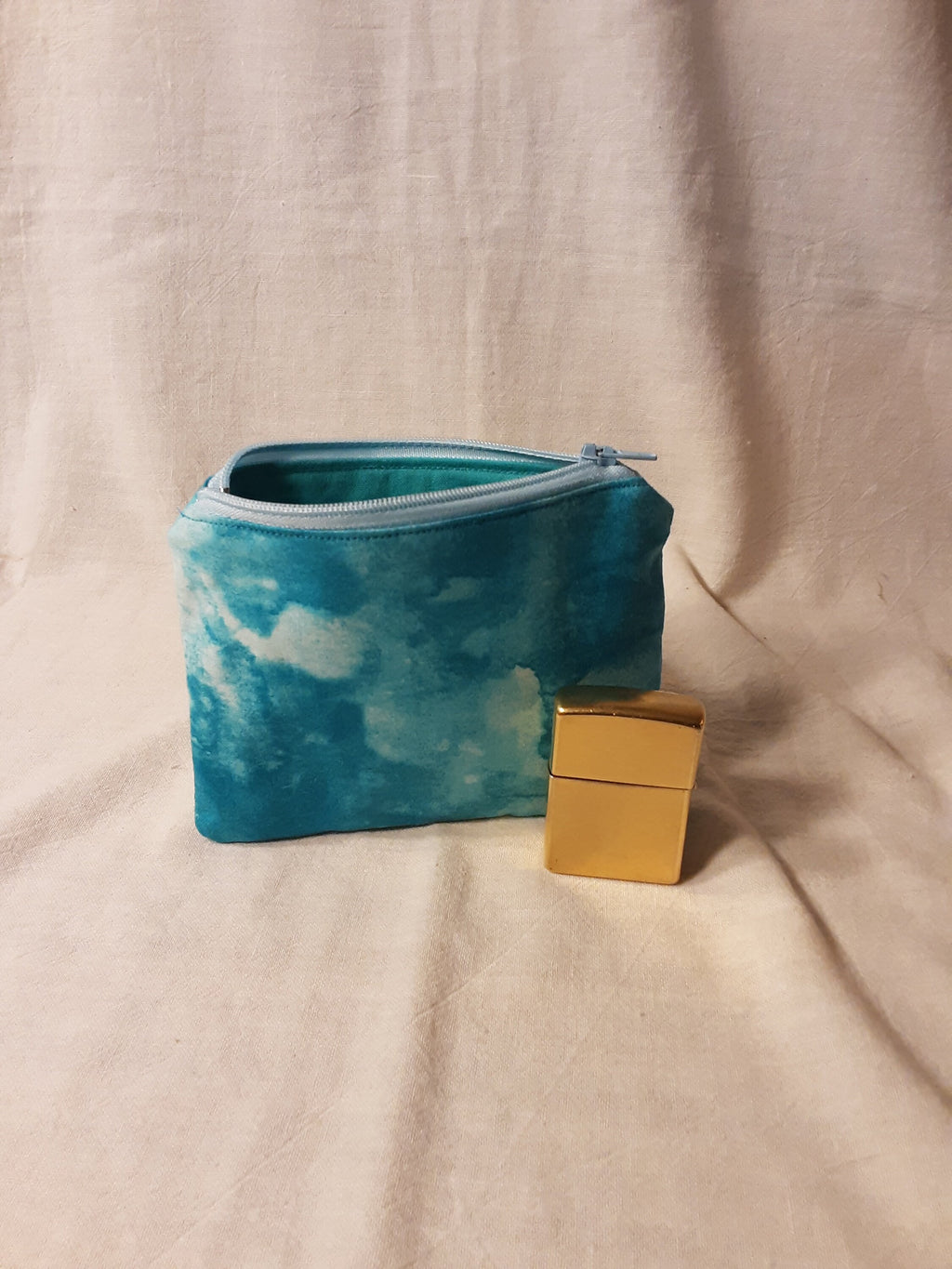 Blue Batik Zipper Pouch