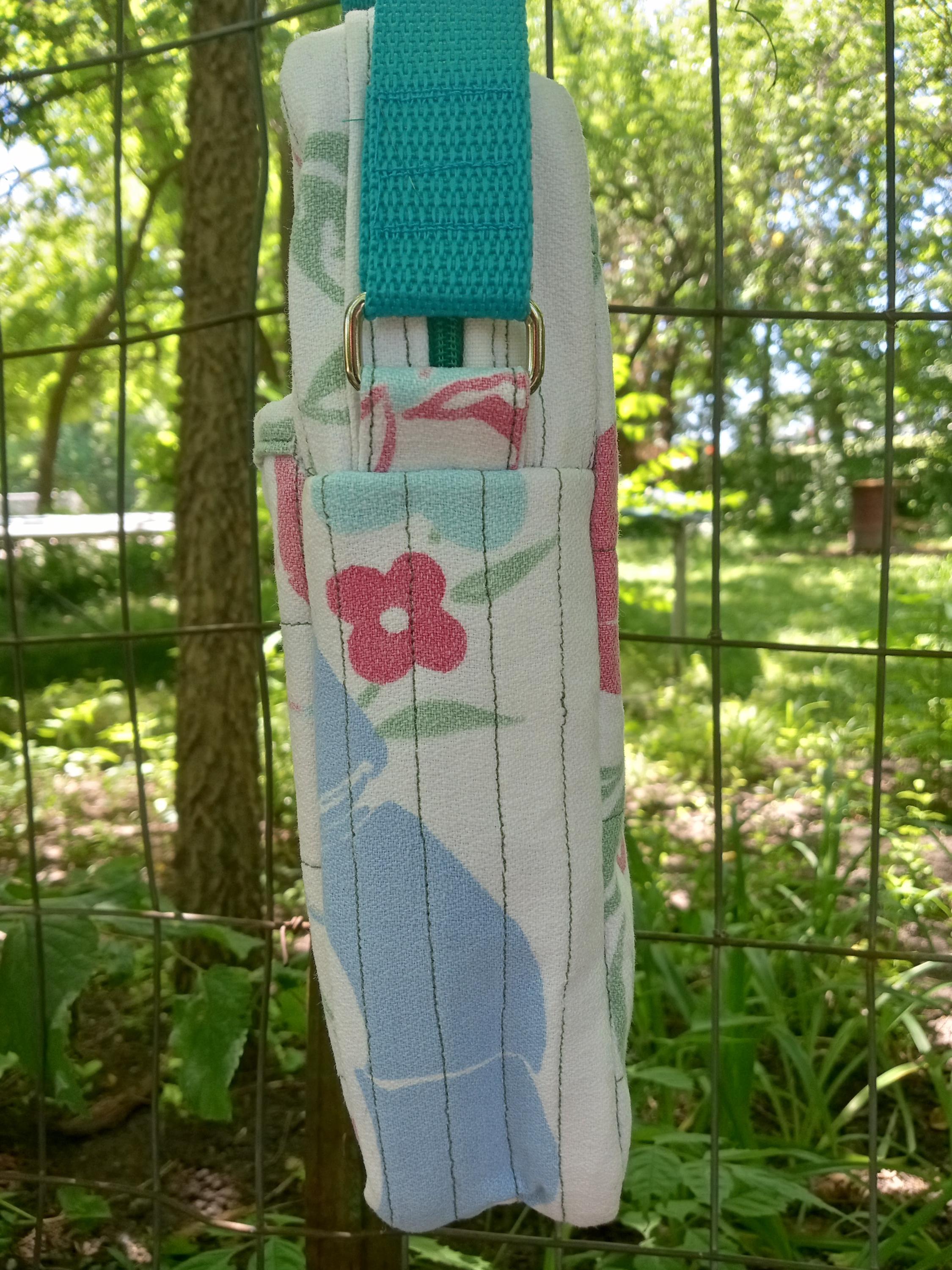quilted floral crossbody bag