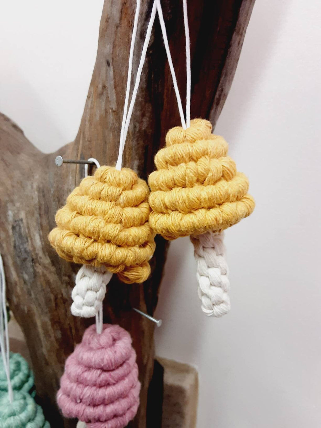 Macrame Mushroom Ornaments