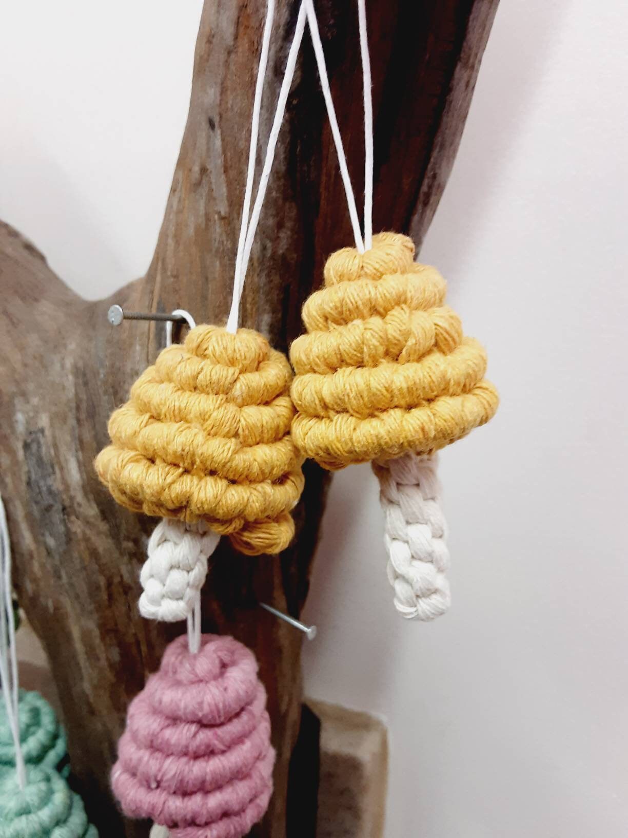 Macrame Mushroom Ornaments