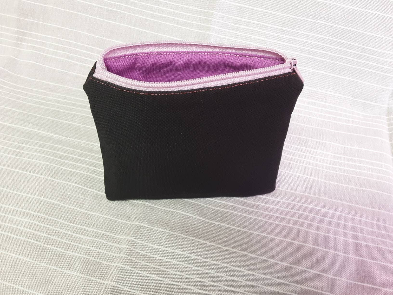 Black Canvas Zipper Pouch