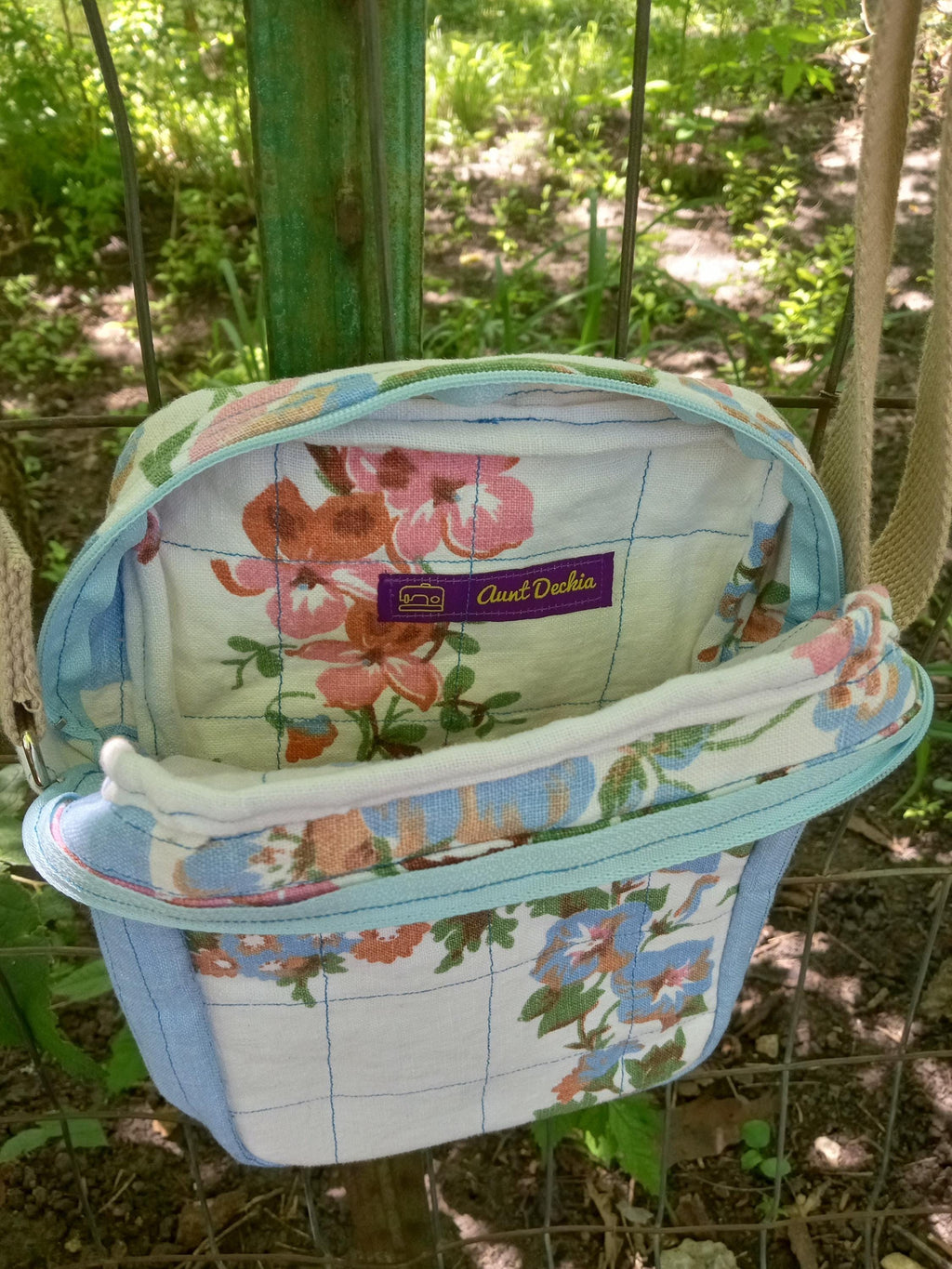 Floral crossbody bag, quilted bag