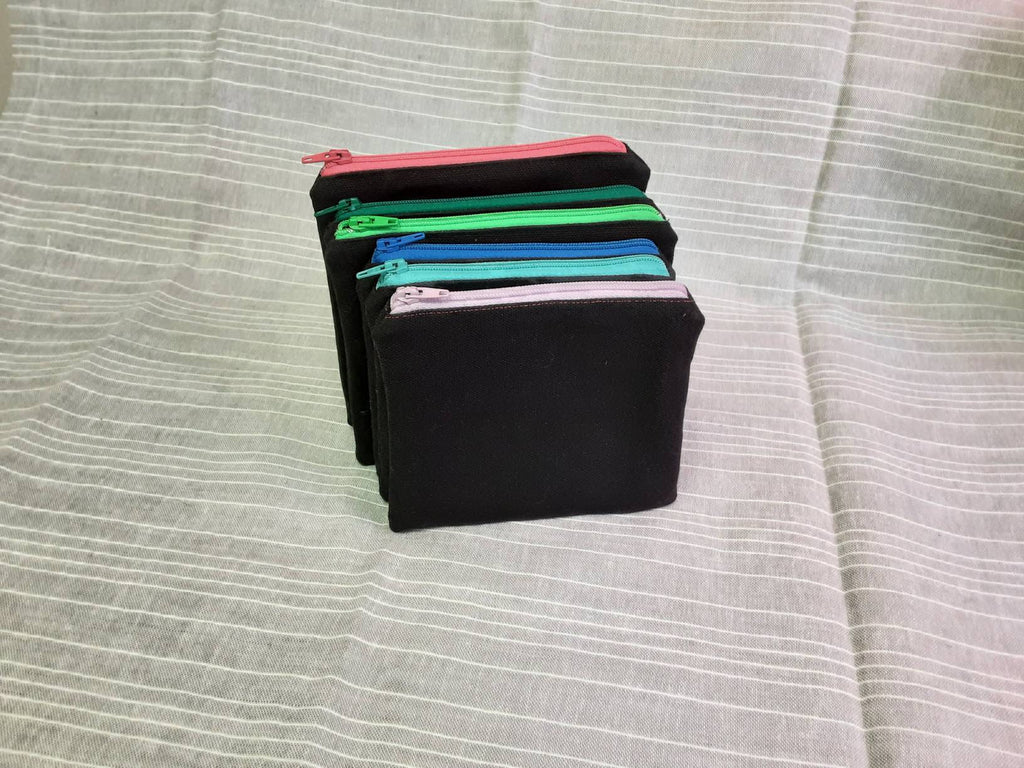 Black Canvas Zipper Pouch