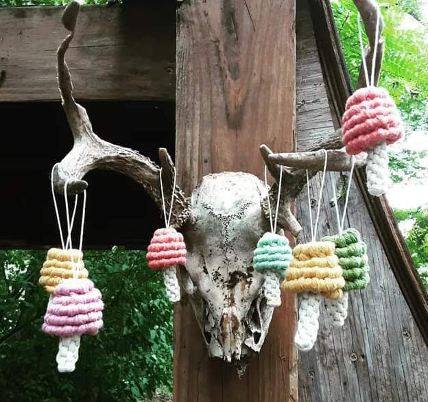 Macrame Mushroom Ornaments
