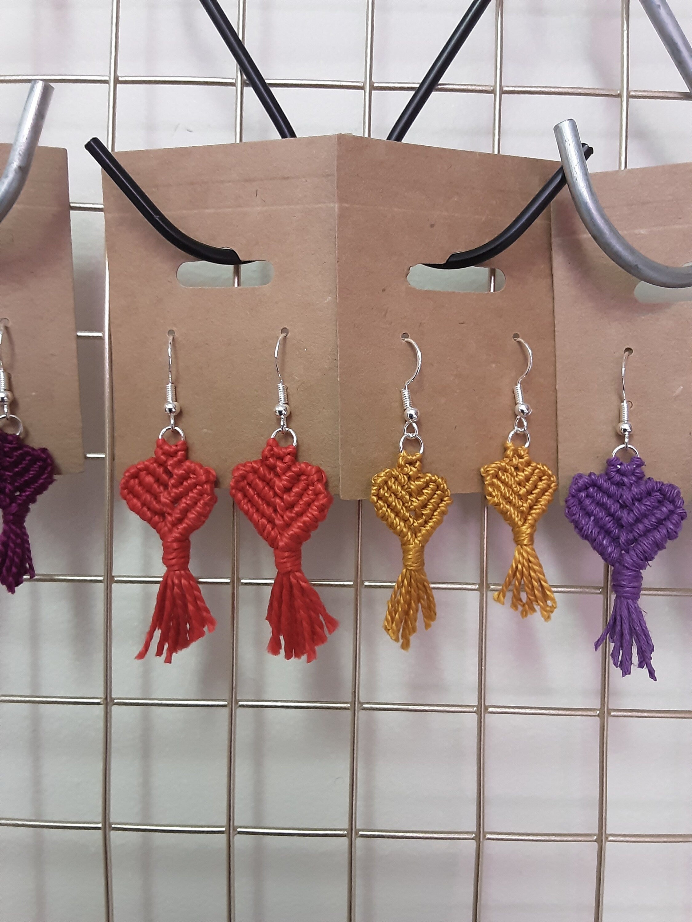 Macrame Heart Earrings