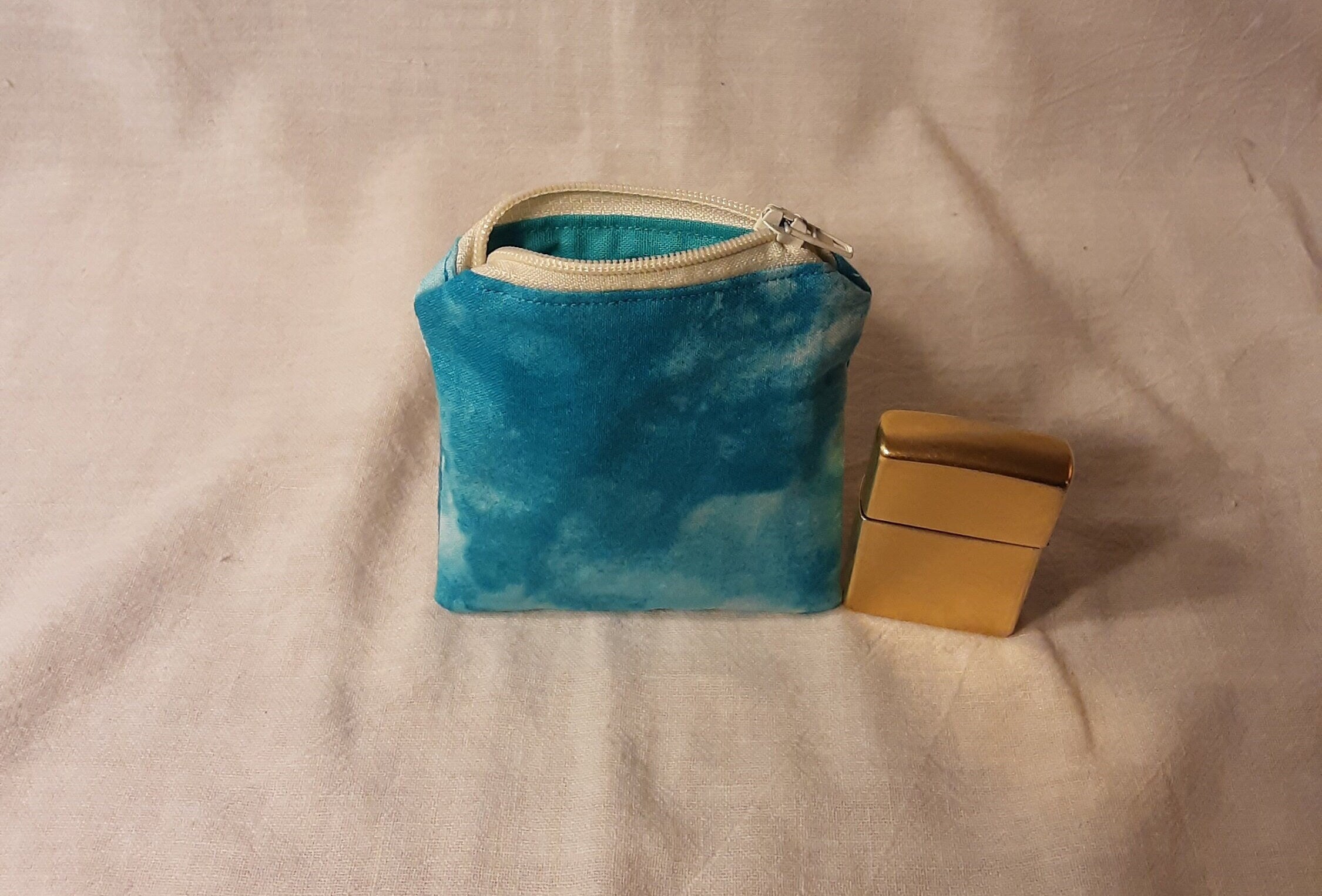 Blue Batik Zipper Pouch